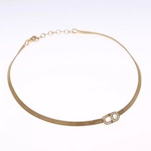 CD Logo Gold Choker Necklace with